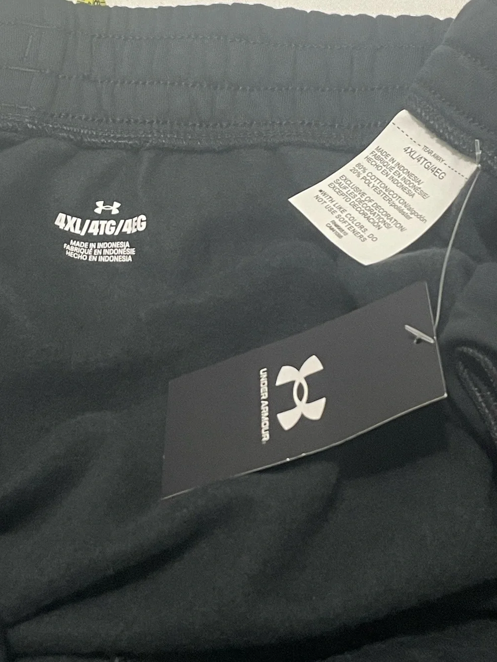 NWT Under Armour Black Drawstring Athletic Pants mens size 4xl